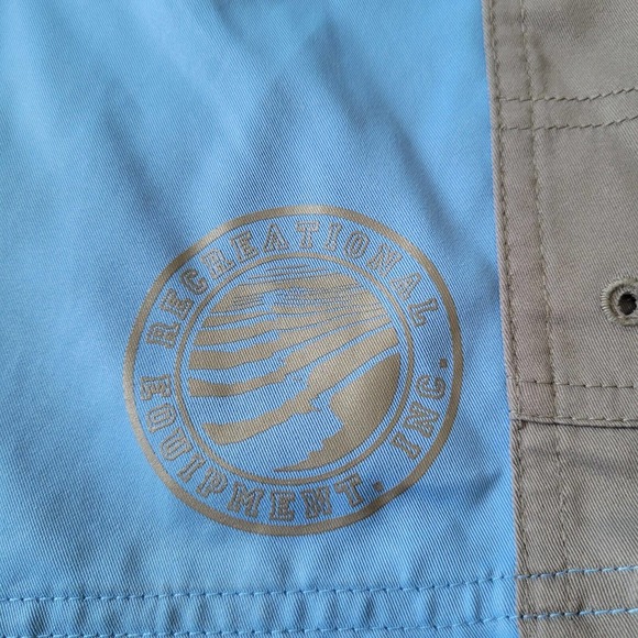 REI Board Shorts Men’s Size 32 Blue Gray Outdoor Zip Pocket Swim Trunks Beach - Picture 2 of 7